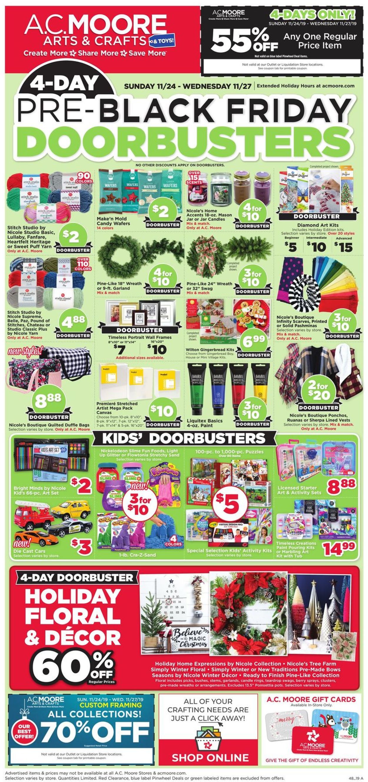 Catalogue A.C. Moore - Pre-Black Friday Ad 2019 from 11/24/2019